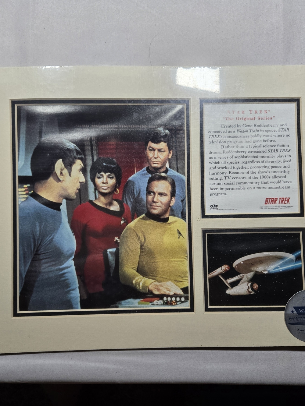 Star Trek Classic Commemoratives Collectors Print Paramount 1995 w/COA